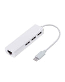 Type-C USB 3.1 to 3 Port USB 2.0 Network Hub Adapter