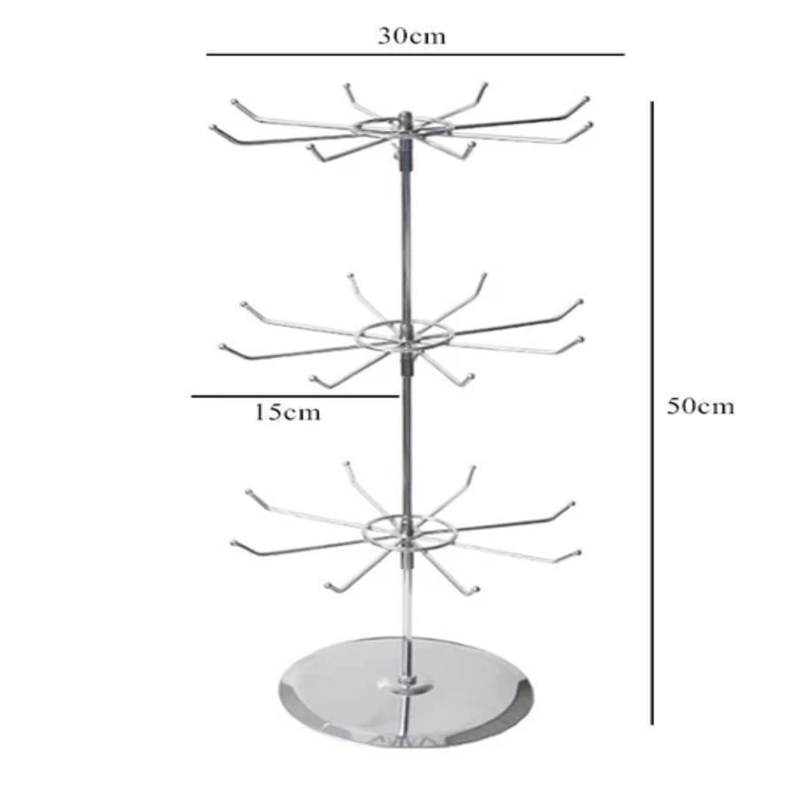 3 Layers Rotating Jewelry stand (Metal)
