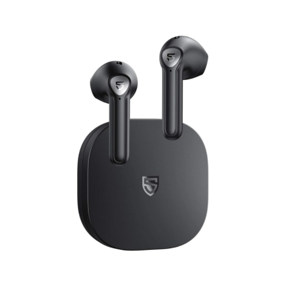 SoundPEATS TrueAir 2 (Black) Wireless Bluetooth V5.2 Headphones with Qualcomm QCC3040 Wireless Earphones, Mirroring, 4-Mic Tech and cVc 8.0 Noise Cancellation, aptX Codec, Total 25 Hours