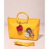 Bright Yellow Leather Baguette Bag